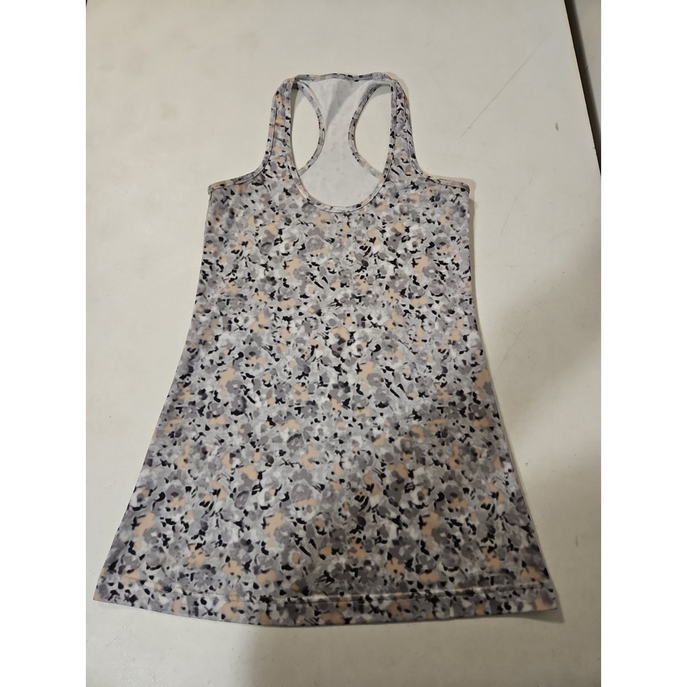Lululemon Racerback Tank Top Gray Multi Color Best For 6 Camo 14" P-P (L108
